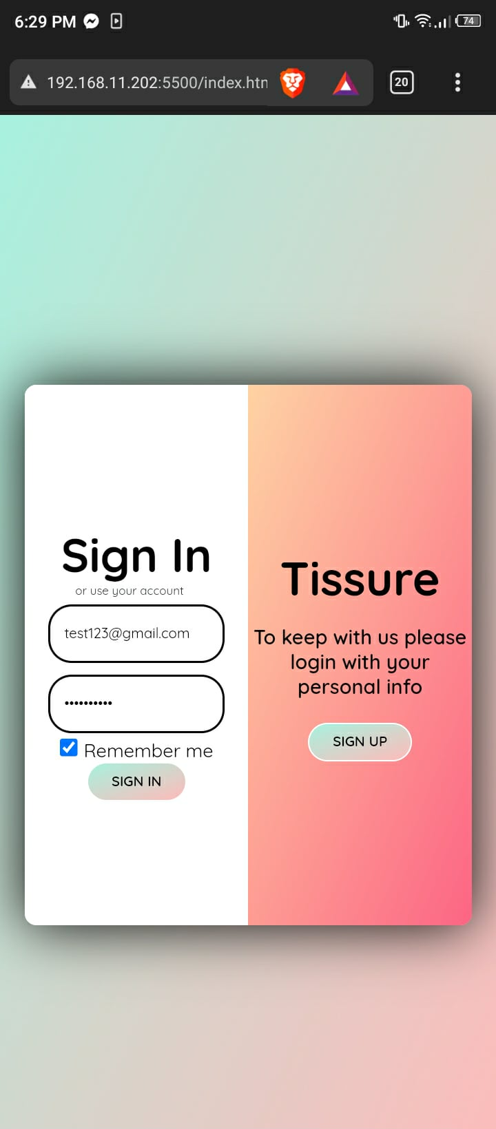 Project 3 screenshot